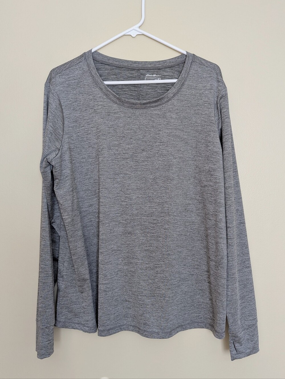Eddie Bauer Light Heather Gray Long Sleeve Crewneck Tee
